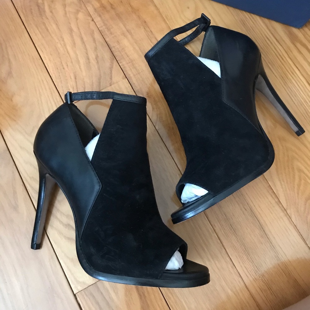 Vellin Suede Calf Stiletto leather bootie Heels